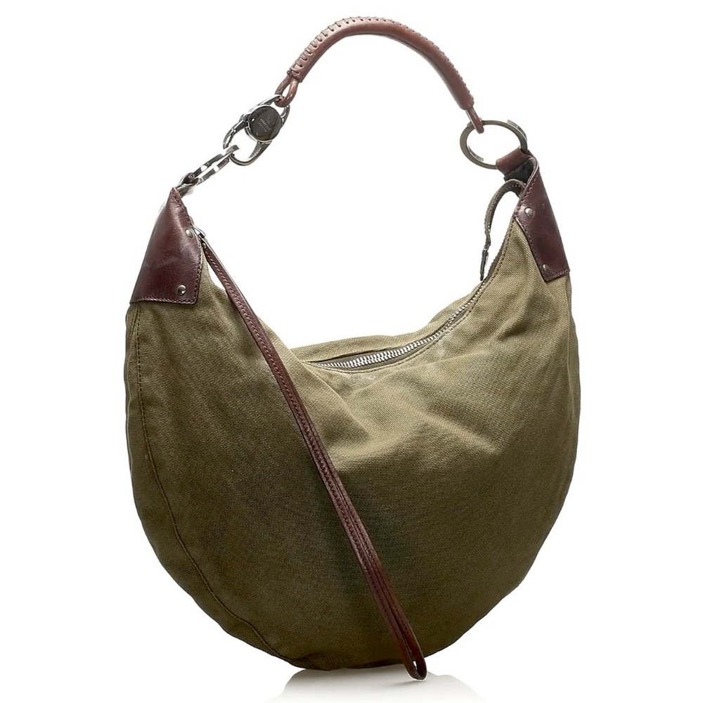 RARE Vintage Gucci Canvas Half Moon Shoulder Bag | Crescent Hobo Y2K Icon